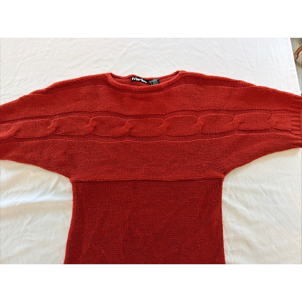 Planet Gold Chunky Red Sweater Dress Size Medium - Picture 4 of 5
